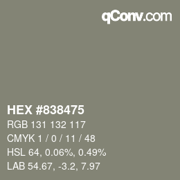 颜色代码: HEX #838475 | qconv.com