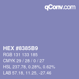 Código de color: HEX #8385B9 | qconv.com
