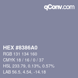 Farbcode: HEX #8386A0 | qconv.com