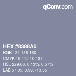 Farbcode: HEX #8388A0 | qconv.com