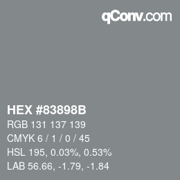 Color code: HEX #83898B | qconv.com