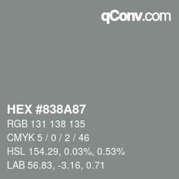 Color code: HEX #838A87 | qconv.com