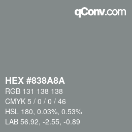 Color code: HEX #838A8A | qconv.com