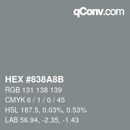 Color code: HEX #838A8B | qconv.com