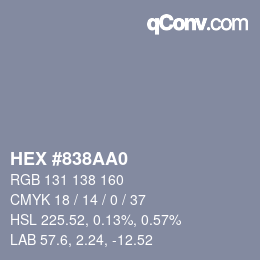 カラーコード: HEX #838AA0 | qconv.com