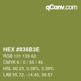 Color code: HEX #838B3E | qconv.com