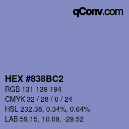 Color code: HEX #838BC2 | qconv.com