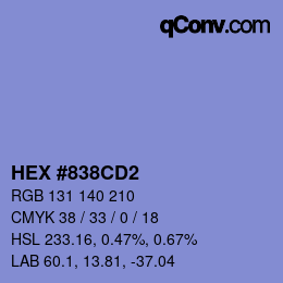 Color code: HEX #838CD2 | qconv.com