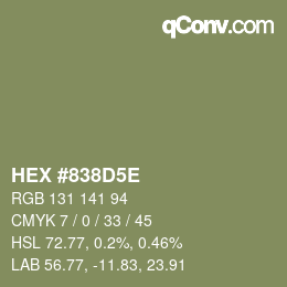 カラーコード: HEX #838D5E | qconv.com