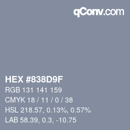 Color code: HEX #838D9F | qconv.com