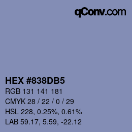Código de color: HEX #838DB5 | qconv.com