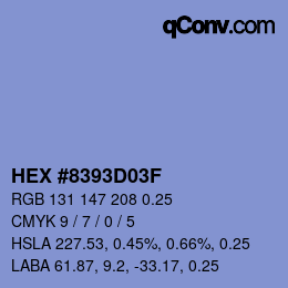 Color code: HEX #8393D03F | qconv.com