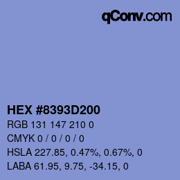 カラーコード: HEX #8393D200 | qconv.com