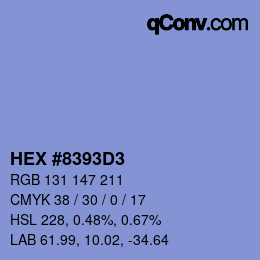 颜色代码: HEX #8393D3 | qconv.com