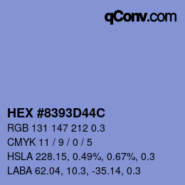 Farbcode: HEX #8393D44C | qconv.com