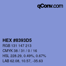 Code couleur: HEX #8393D5 | qconv.com