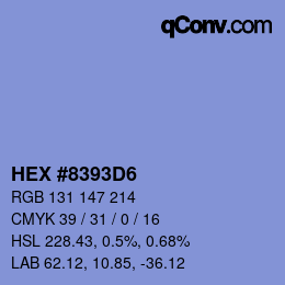 Código de color: HEX #8393D6 | qconv.com