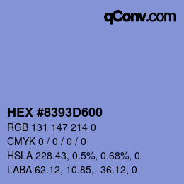 Color code: HEX #8393D600 | qconv.com