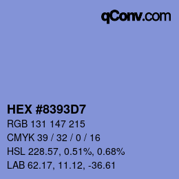 Código de color: HEX #8393D7 | qconv.com