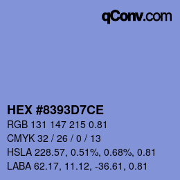 Color code: HEX #8393D7CE | qconv.com