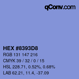 Farbcode: HEX #8393D8 | qconv.com
