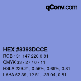 Código de color: HEX #8393DCCE | qconv.com