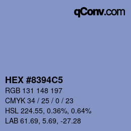 Color code: HEX #8394C5 | qconv.com