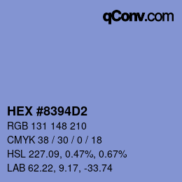 Color code: HEX #8394D2 | qconv.com