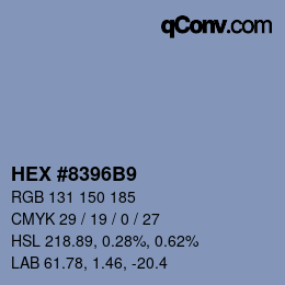 Farbcode: HEX #8396B9 | qconv.com