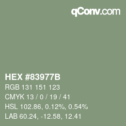 Color code: HEX #83977B | qconv.com