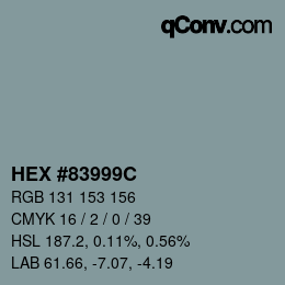 Código de color: HEX #83999C | qconv.com