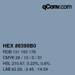 Código de color: HEX #8399B0 | qconv.com