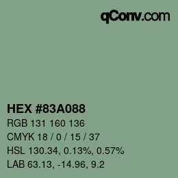カラーコード: HEX #83A088 | qconv.com