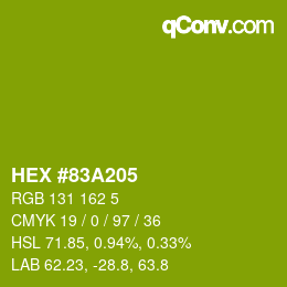 Color code: HEX #83A205 | qconv.com