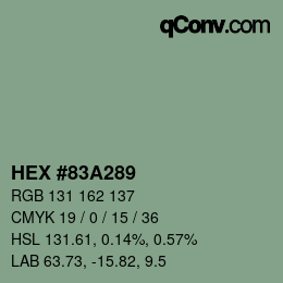 Color code: HEX #83A289 | qconv.com