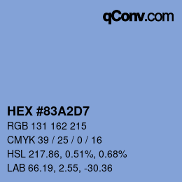 カラーコード: HEX #83A2D7 | qconv.com