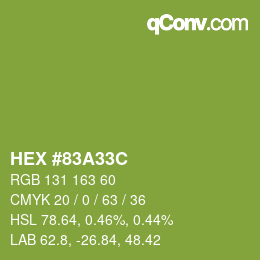 Color code: HEX #83A33C | qconv.com