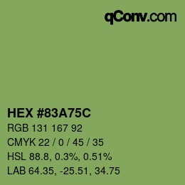 Color code: HEX #83A75C | qconv.com