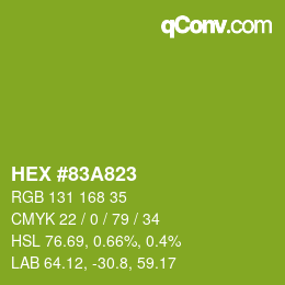 Color code: HEX #83A823 | qconv.com
