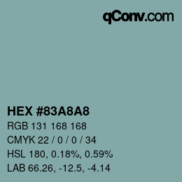 Color code: HEX #83A8A8 | qconv.com