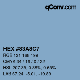 Color code: HEX #83A8C7 | qconv.com