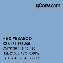 カラーコード: HEX #83A8CD | qconv.com