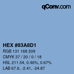 カラーコード: HEX #83A8D1 | qconv.com