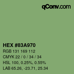 Color code: HEX #83A970 | qconv.com