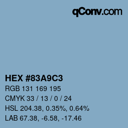 Color code: HEX #83A9C3 | qconv.com