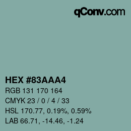 Código de color: HEX #83AAA4 | qconv.com