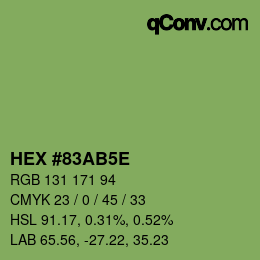 Farbcode: HEX #83AB5E | qconv.com