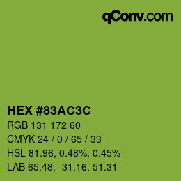Color code: HEX #83AC3C | qconv.com