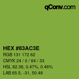 Color code: HEX #83AC3E | qconv.com