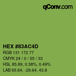 颜色代码: HEX #83AC4D | qconv.com